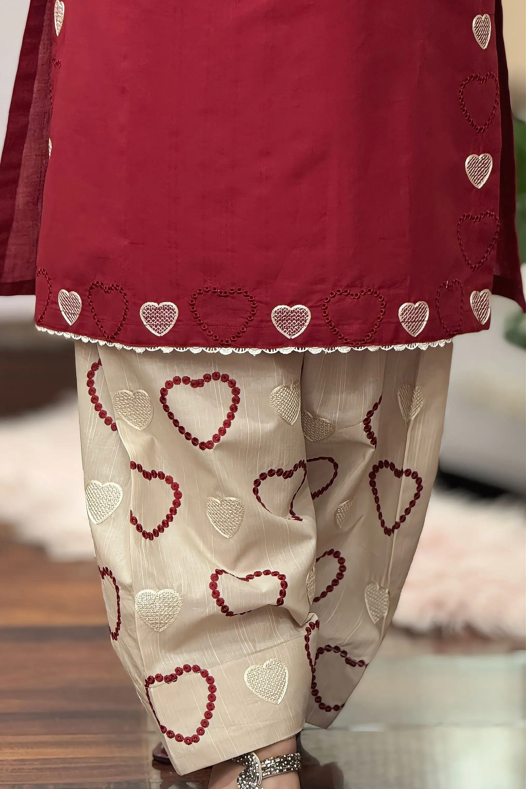 Maroon Heart - Grace Stitch 