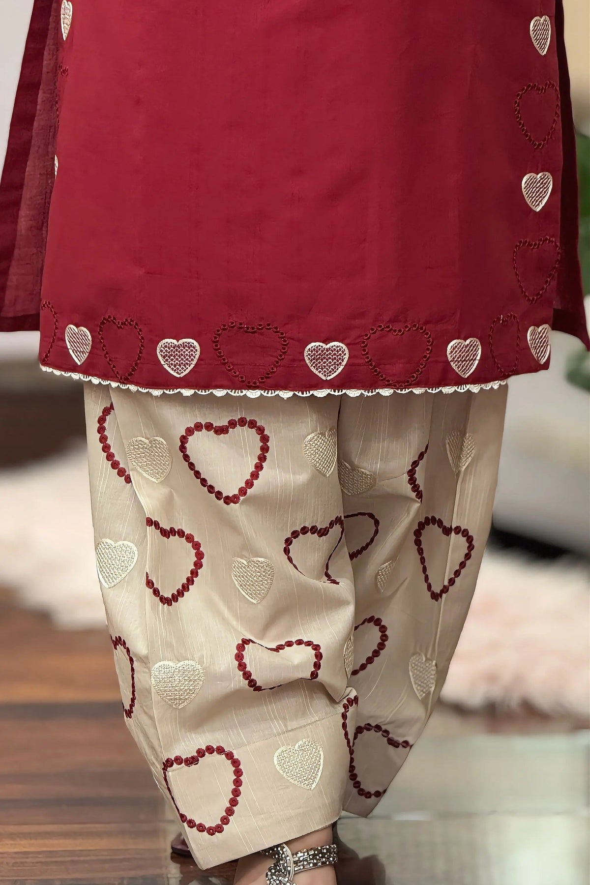 Maroon Heart - Grace Stitch 