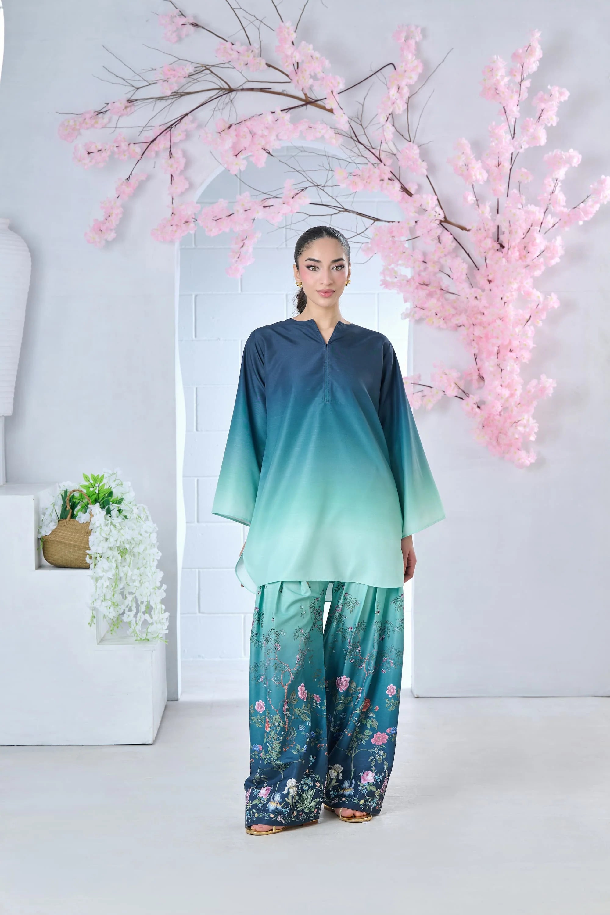Marine Blossom 2-Piece Digital Printing