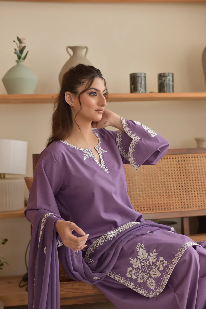 Roohi embrioded 3 pc